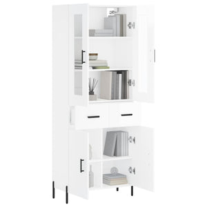 Credenza Bianco Lucido 69,5x34x180 cm in Legno Multistrato 3198539