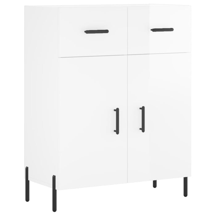 Credenza Bianco Lucido 69,5x34x180 cm in Legno Multistrato 3198539