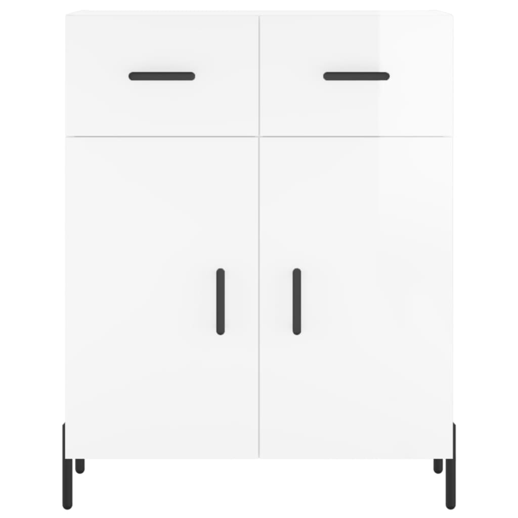 Credenza Bianco Lucido 69,5x34x180 cm in Legno Multistrato 3198539