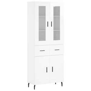 Credenza Bianco Lucido 69,5x34x180 cm in Legno Multistrato 3198547