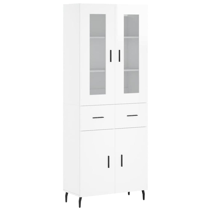 Credenza Bianco Lucido 69,5x34x180 cm in Legno Multistrato 3198547