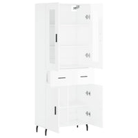 Credenza Bianco Lucido 69,5x34x180 cm in Legno Multistrato 3198547