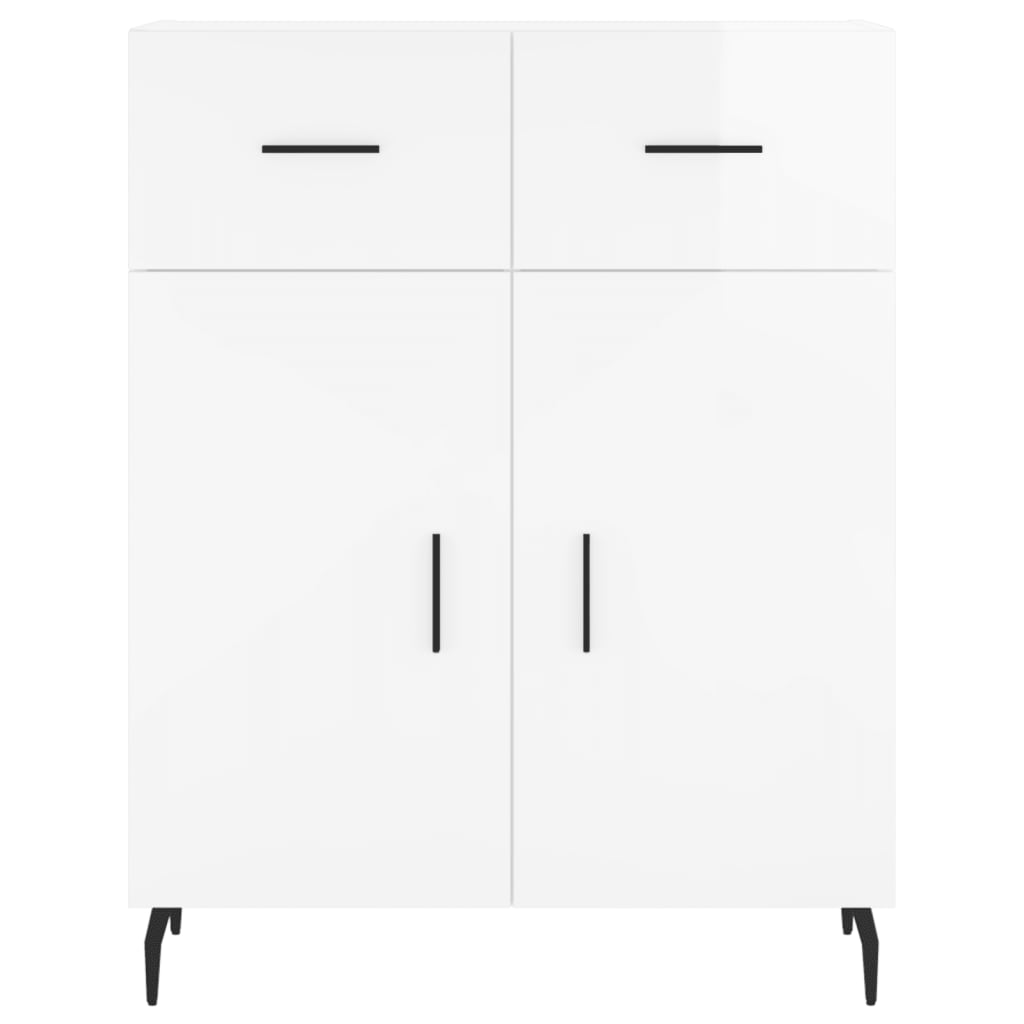 Credenza Bianco Lucido 69,5x34x180 cm in Legno Multistrato 3198547