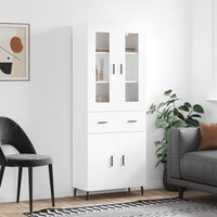 Credenza Bianco Lucido 69,5x34x180 cm in Legno Multistrato 3198547