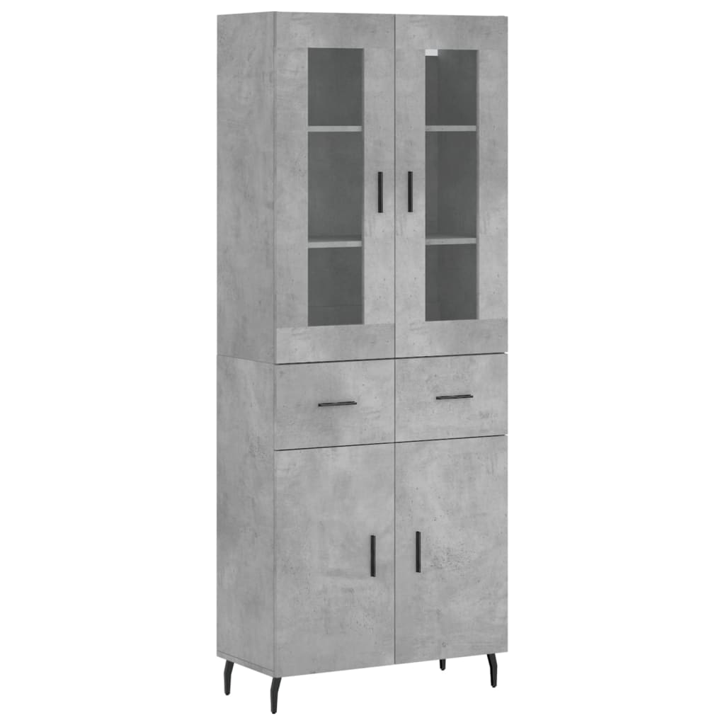 Credenza Grigio Cemento 69,5x34x180 cm in Legno Multistratocod mxl 78160