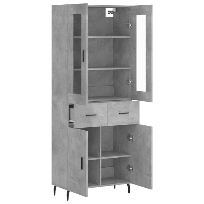 Credenza Grigio Cemento 69,5x34x180 cm in Legno Multistrato 3198549