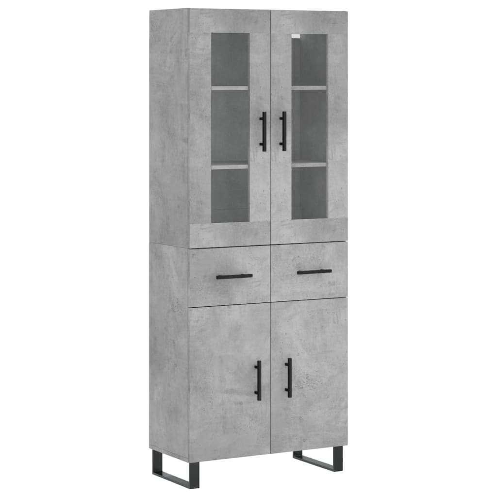 Credenza Grigio Cemento 69,5x34x180 cm in Legno Multistrato 3198557