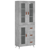 Credenza Grigio Cemento 69,5x34x180 cm in Legno Multistrato 3198573