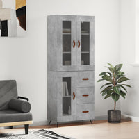 Credenza Grigio Cemento 69,5x34x180 cm in Legno Multistrato 3198573