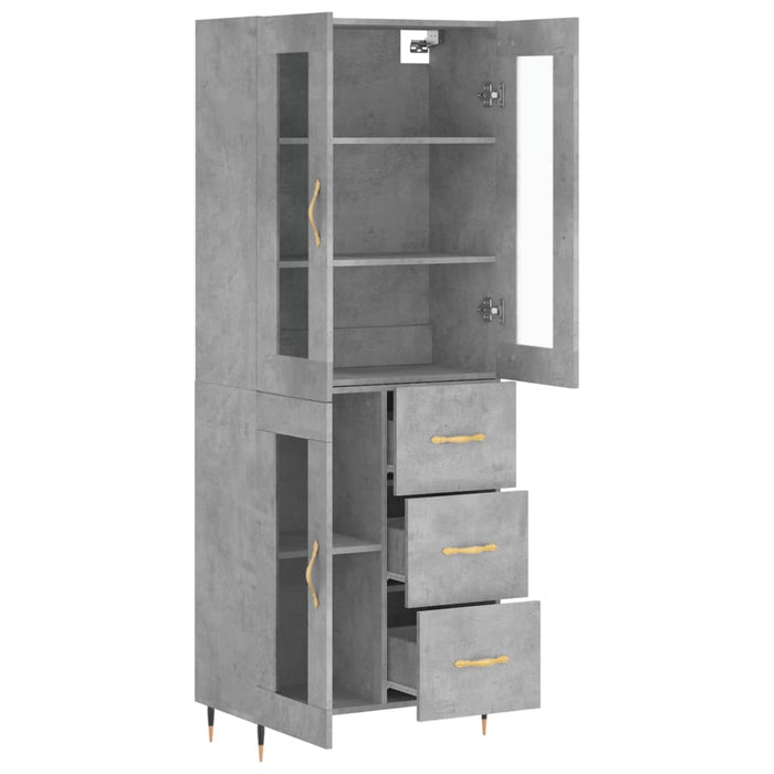 Credenza Grigio Cemento 69,5x34x180 cm in Legno Multistrato 3198581