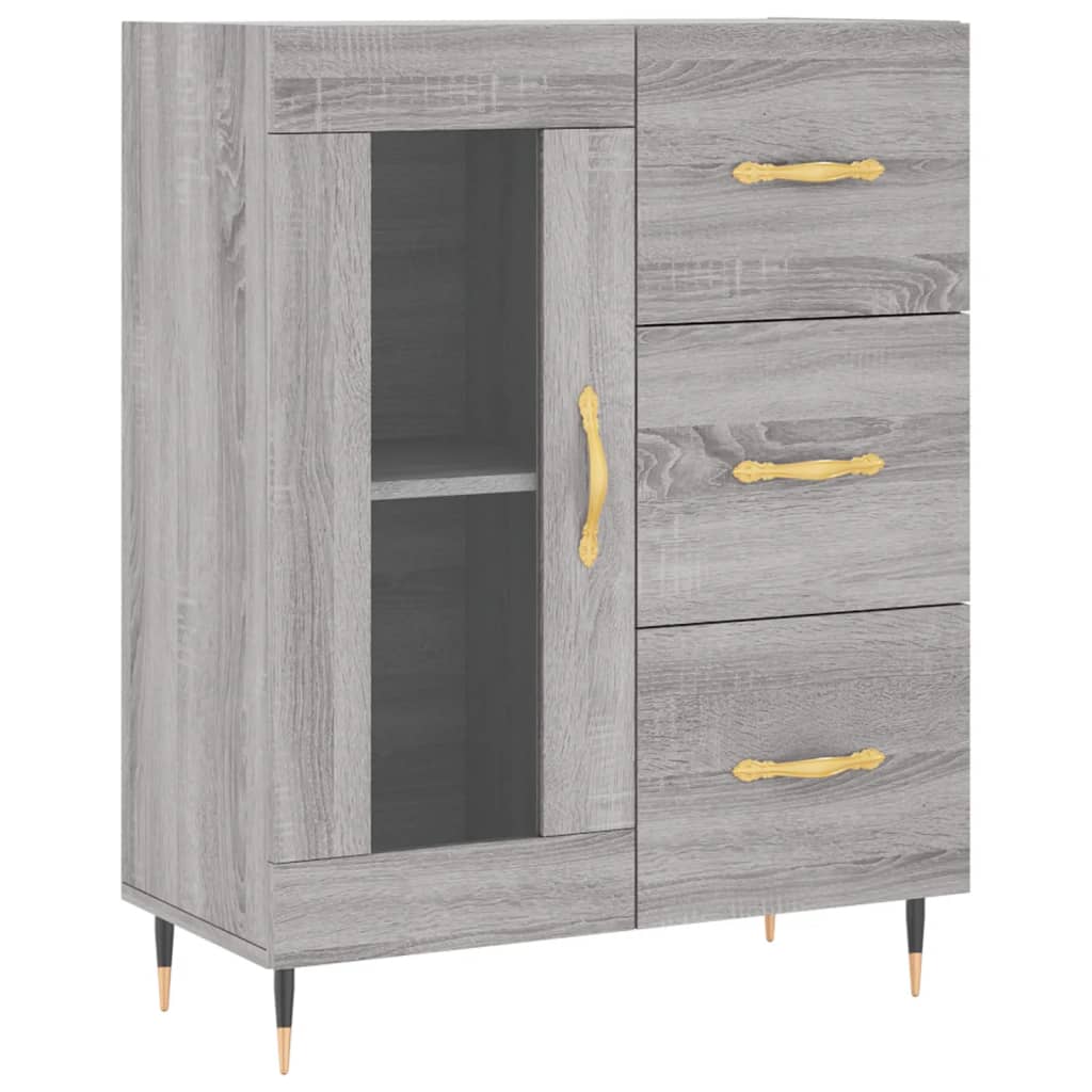 Credenza Grigio Sonoma 69,5x34x180 cm in Legno Multistrato 3198583