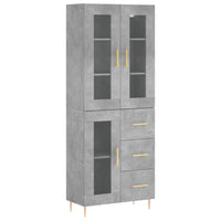 Credenza Grigio Cemento 69,5x34x180 cm in Legno Multistrato 3198589