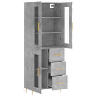 Credenza Grigio Cemento 69,5x34x180 cm in Legno Multistrato 3198589