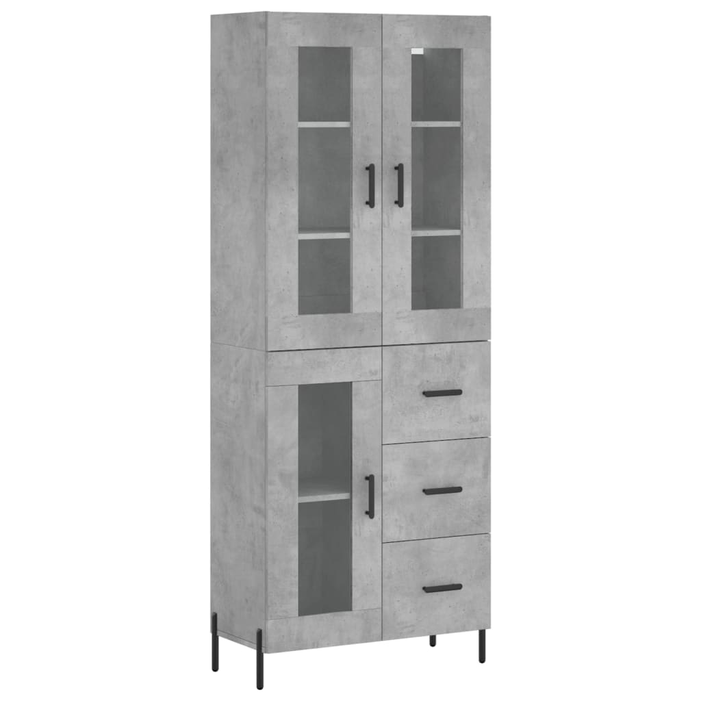 Credenza Grigio Cemento 69,5x34x180 cm in Legno Multistratocod mxl 102142