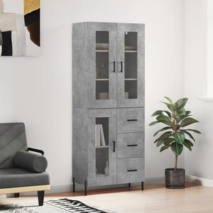 Credenza Grigio Cemento 69,5x34x180 cm in Legno Multistratocod mxl 102142