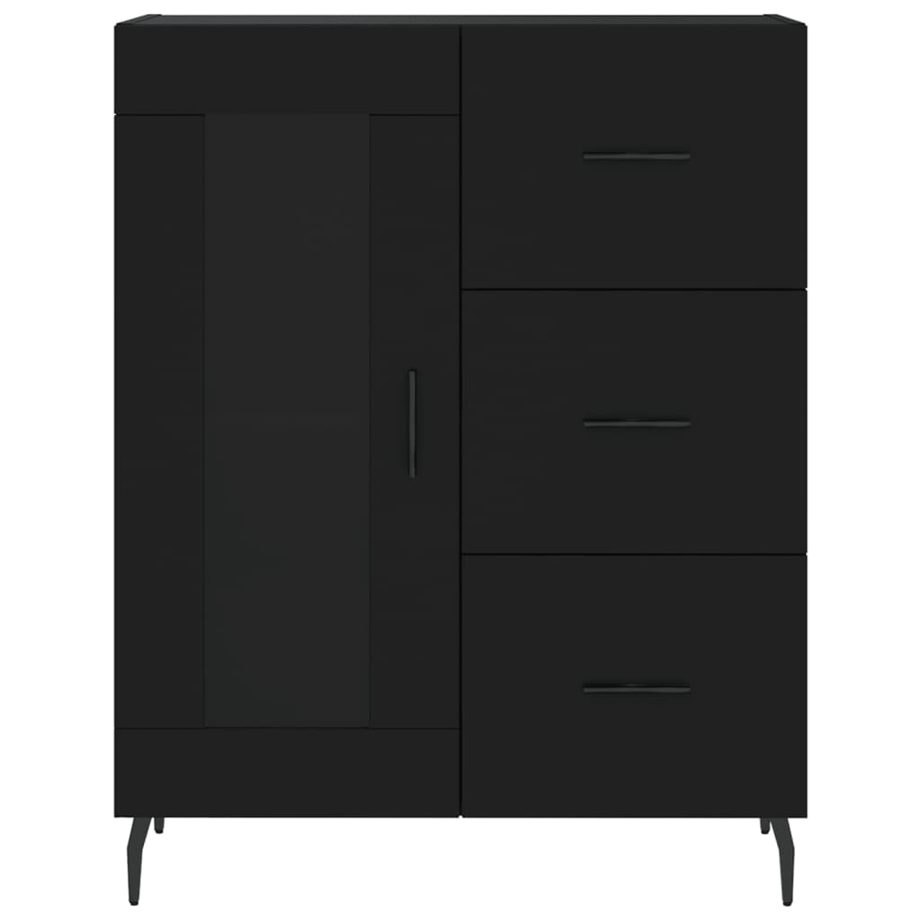 Credenza Nera 69,5x34x180 cm in Legno Multistrato 3198610