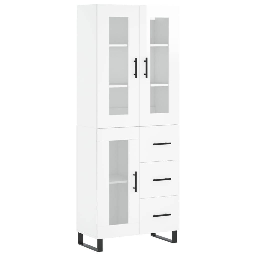 Credenza Bianco Lucido 69,5x34x180 cm in Legno Multistrato 3198619