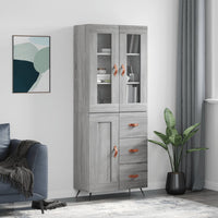 Credenza Grigio Sonoma 69,5x34x180 cm in Legno Multistrato 3198639