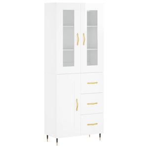 Credenza Bianco Lucido 69,5x34x180 cm in Legno Multistrato 3198643