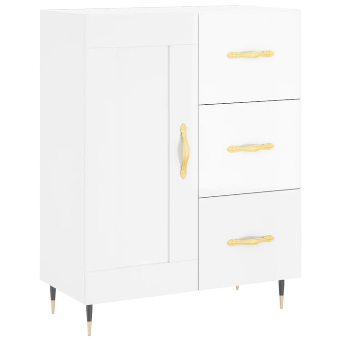 Credenza Bianco Lucido 69,5x34x180 cm in Legno Multistrato 3198643