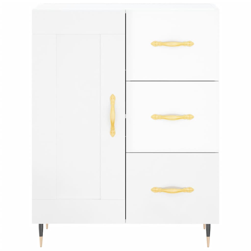 Credenza Bianco Lucido 69,5x34x180 cm in Legno Multistrato 3198643