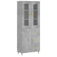 Credenza Grigio Cemento 69,5x34x180 cm in Legno Multistratocod mxl 101815