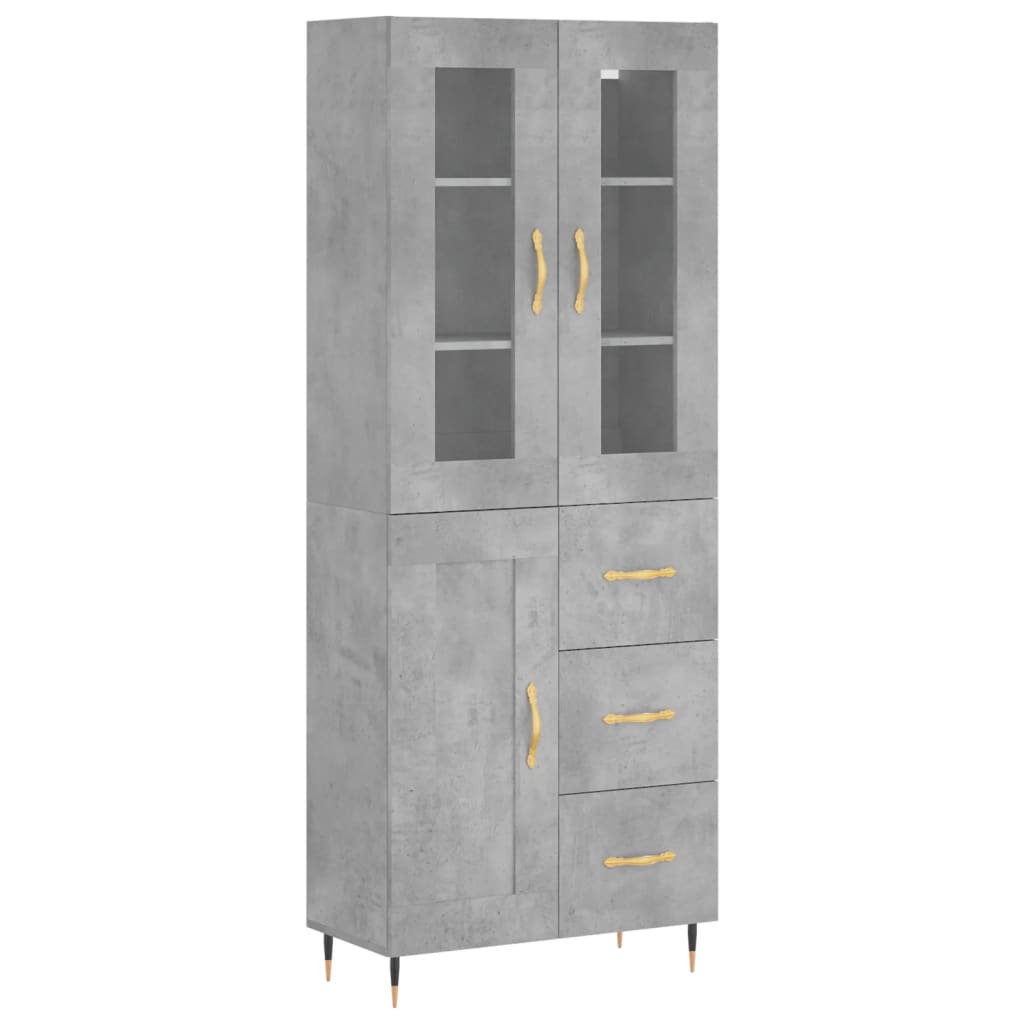 Credenza Grigio Cemento 69,5x34x180 cm in Legno Multistrato 3198645