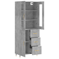 Credenza Grigio Cemento 69,5x34x180 cm in Legno Multistrato 3198645