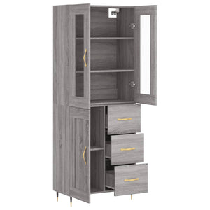 Credenza Grigio Sonoma 69,5x34x180 cm in Legno Multistrato 3198647