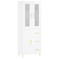 Credenza Bianco Lucido 69,5x34x180 cm in Legno Multistrato 3198651