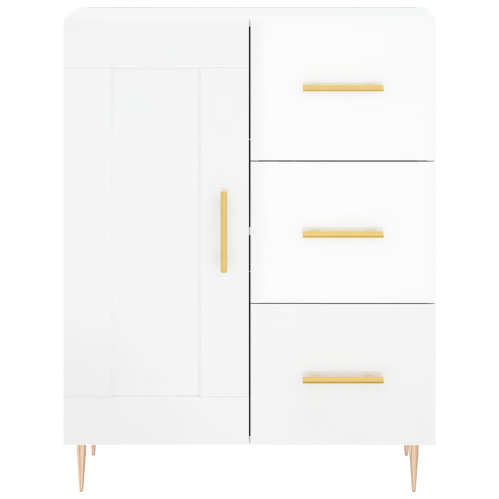 Credenza Bianco Lucido 69,5x34x180 cm in Legno Multistrato 3198651