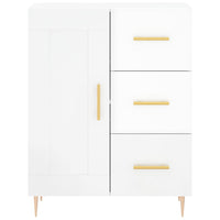 Credenza Bianco Lucido 69,5x34x180 cm in Legno Multistrato 3198651