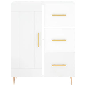 Credenza Bianco Lucido 69,5x34x180 cm in Legno Multistrato 3198651