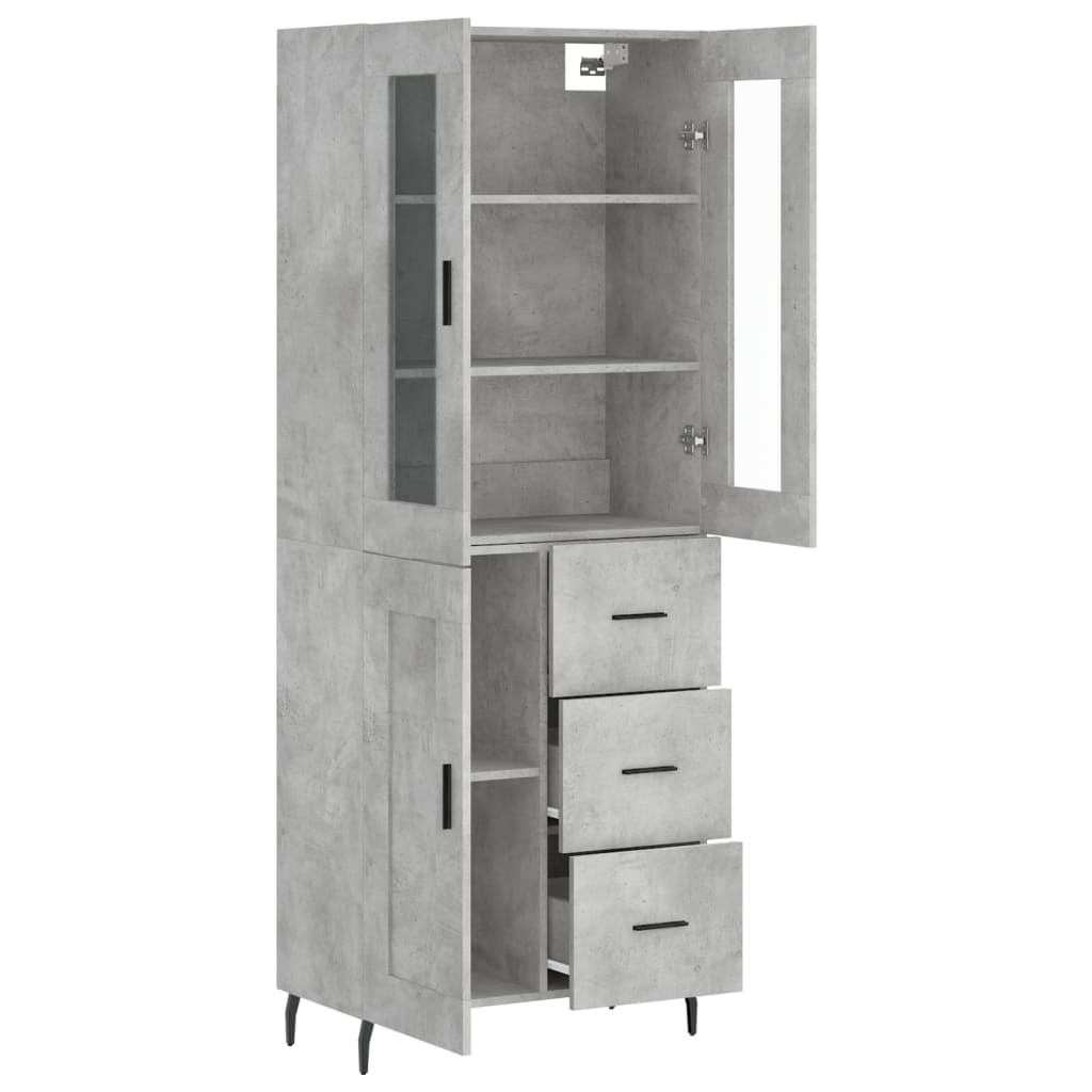 Credenza Grigio Cemento 69,5x34x180 cm in Legno Multistrato 3198677