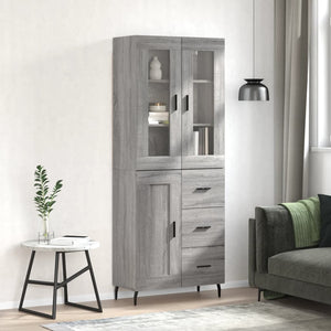 Credenza Grigio Sonoma 69,5x34x180 cm in Legno Multistratocod mxl 102007