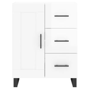 Credenza Bianco Lucido 69,5x34x180 cm in Legno Multistrato 3198683