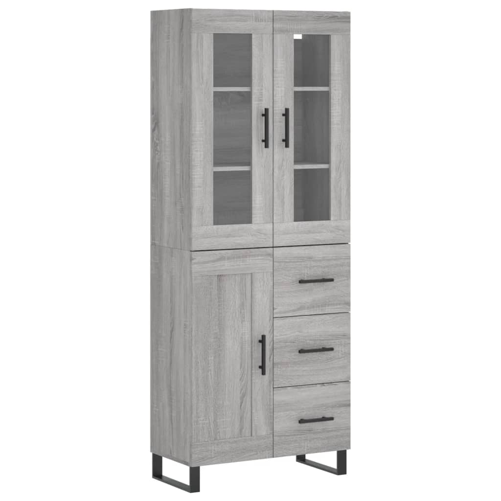 Credenza Grigio Sonoma 69,5x34x180 cm in Legno Multistrato 3198687