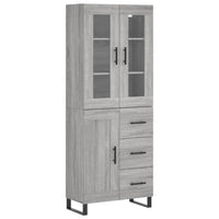 Credenza Grigio Sonoma 69,5x34x180 cm in Legno Multistrato 3198687