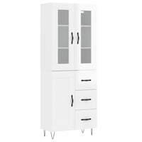 Credenza Bianco Lucido 69,5x34x180 cm in Legno Multistrato 3198691