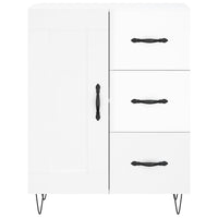 Credenza Bianco Lucido 69,5x34x180 cm in Legno Multistrato 3198691