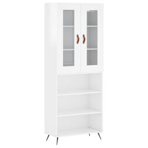 Credenza Bianco Lucido 69,5x34x180 cm in Legno Multistrato 3198699