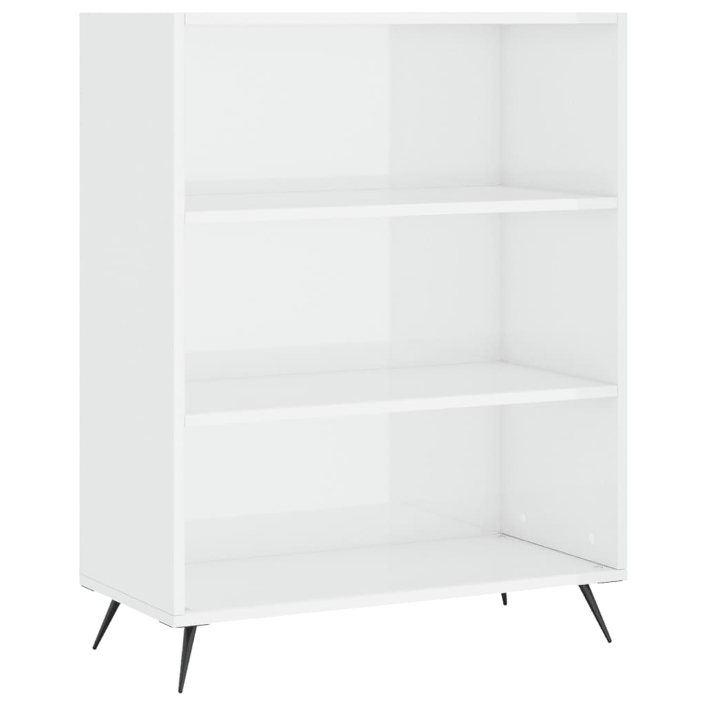 Credenza Bianco Lucido 69,5x34x180 cm in Legno Multistrato 3198699