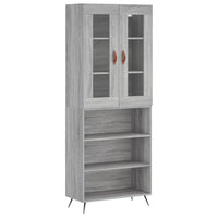 Credenza Grigio Sonoma 69,5x34x180 cm in Legno Multistrato 3198703