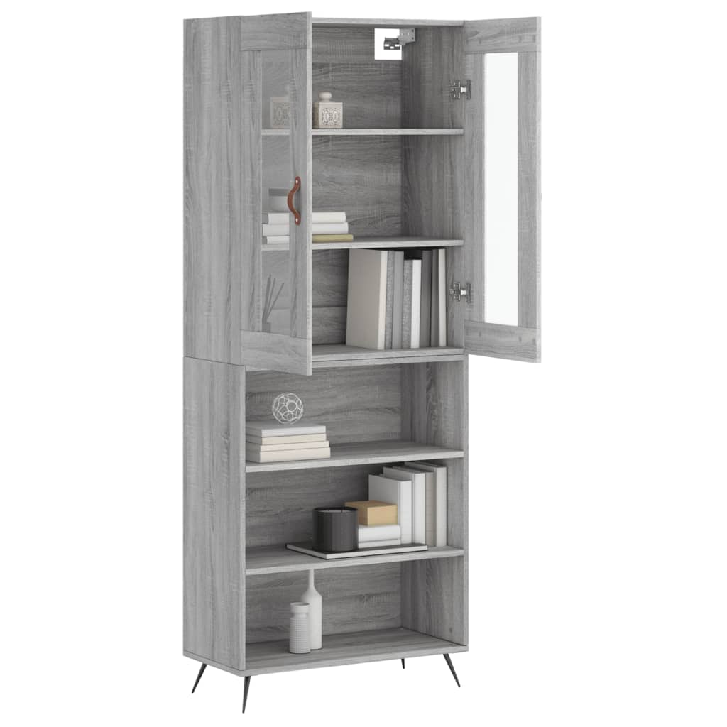 Credenza Grigio Sonoma 69,5x34x180 cm in Legno Multistrato 3198703