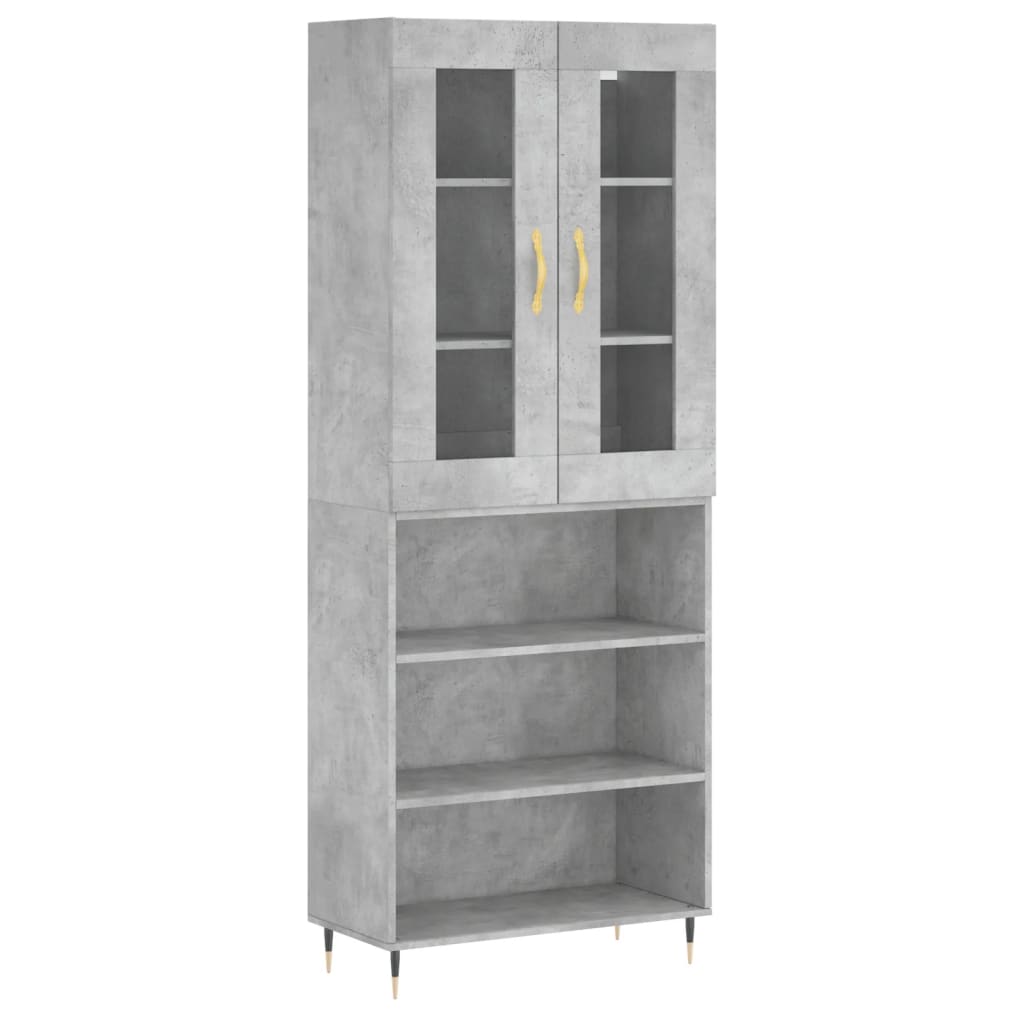 Credenza Grigio Cemento 69,5x34x180 cm in Legno Multistrato 3198709