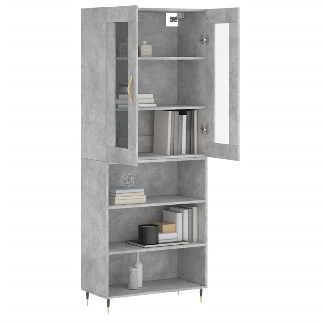 Credenza Grigio Cemento 69,5x34x180 cm in Legno Multistrato 3198709