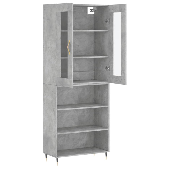 Credenza Grigio Cemento 69,5x34x180 cm in Legno Multistrato 3198709