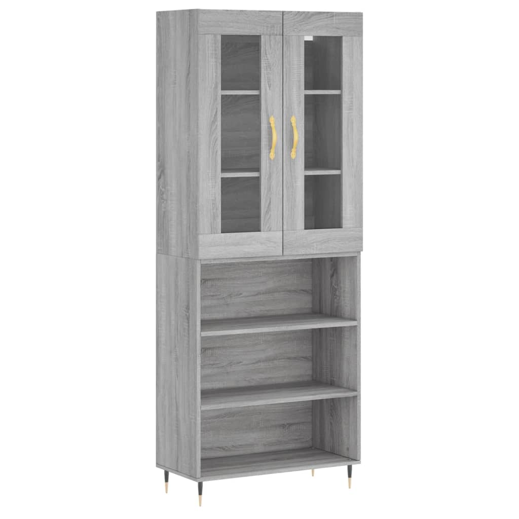 Credenza Grigio Sonoma 69,5x34x180 cm in Legno Multistratocod mxl 125929