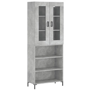 Credenza Grigio Cemento 69,5x34x180 cm in Legno Multistrato 3198725