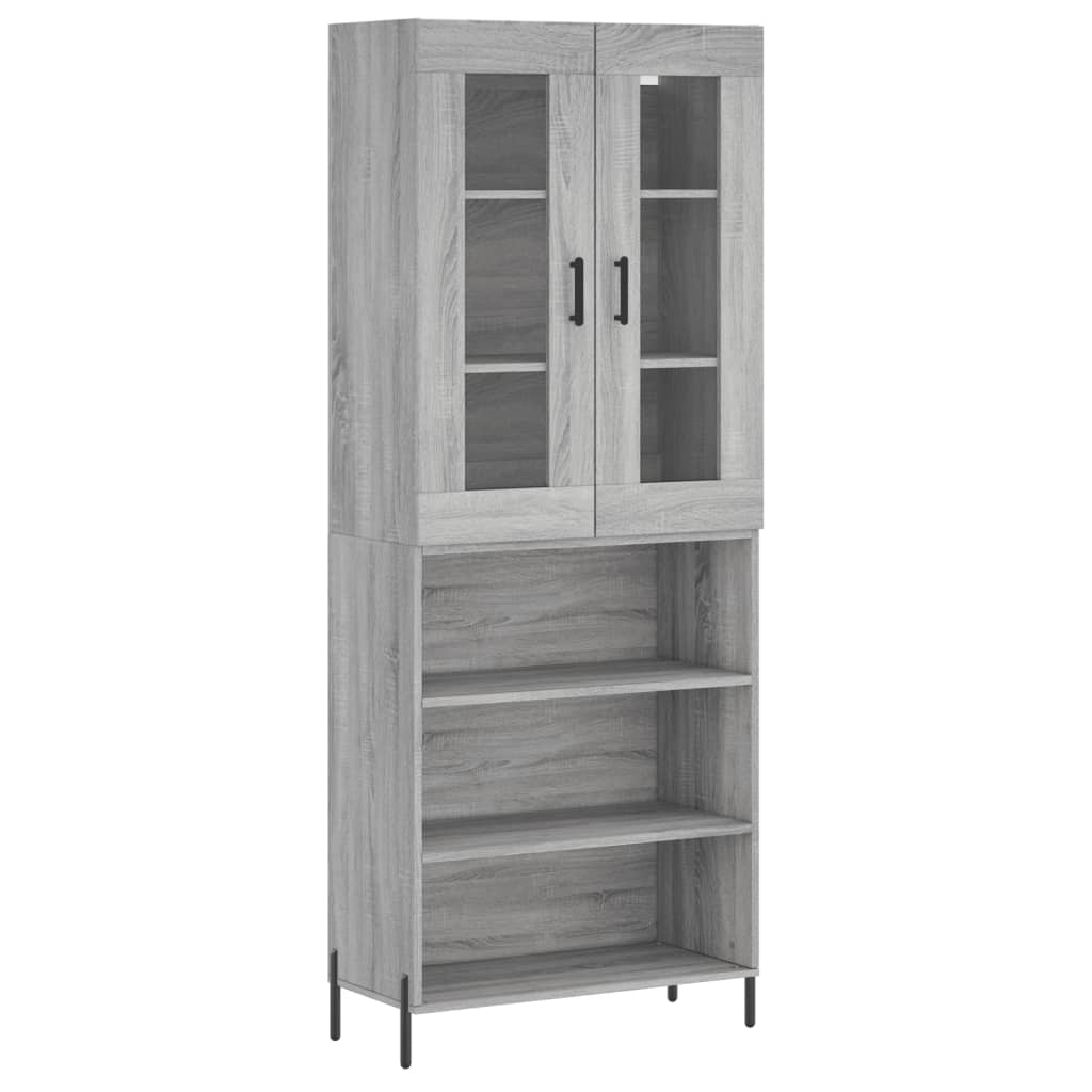 Credenza Grigio Sonoma 69,5x34x180 cm in Legno Multistrato 3198735